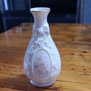 Cameo Ivory Vase with Pink Floral Design